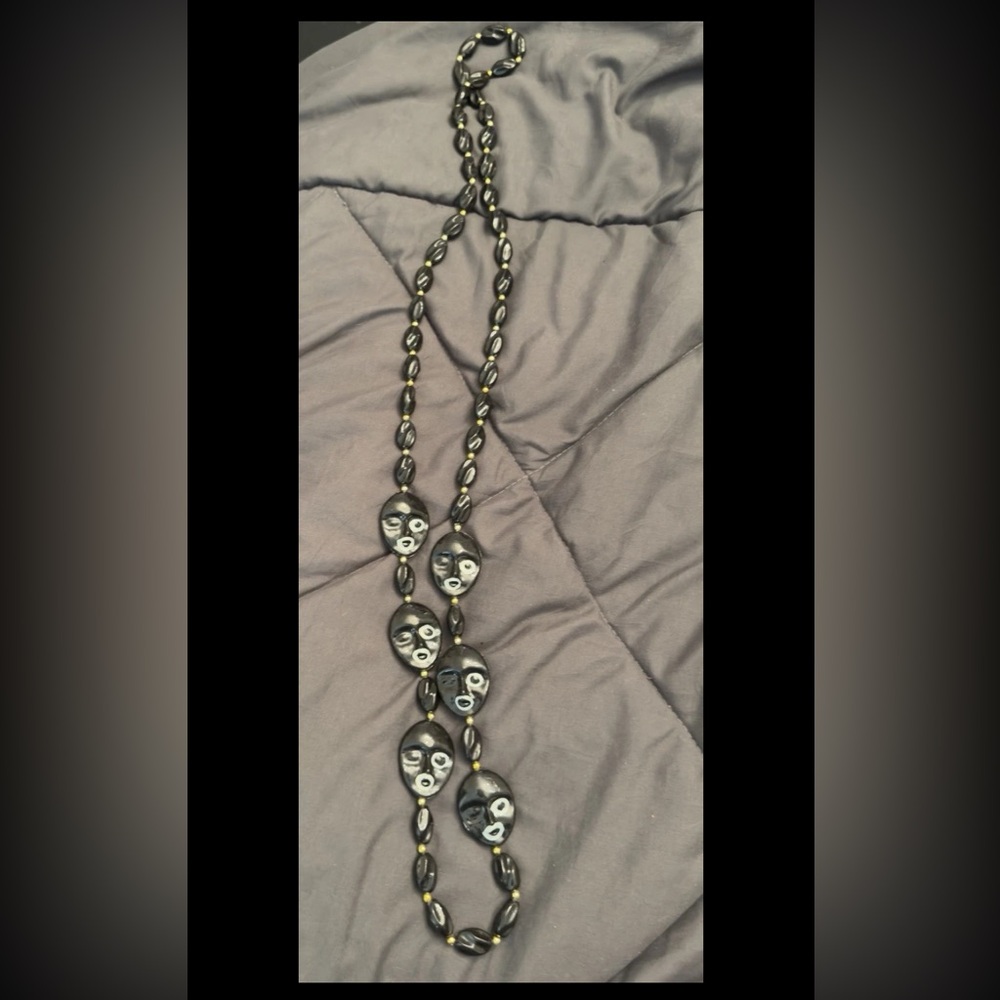 Zulu Mardi Gras Beaded Face Necklace